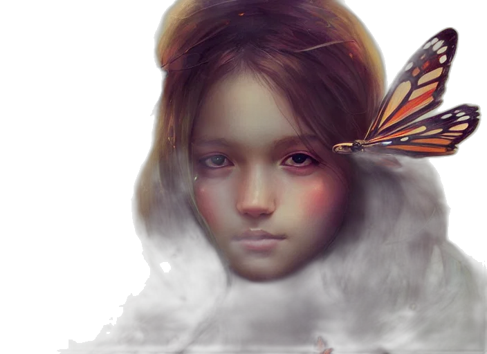 face, creature, fantasy art, photorealistic transparent PNG cut-out