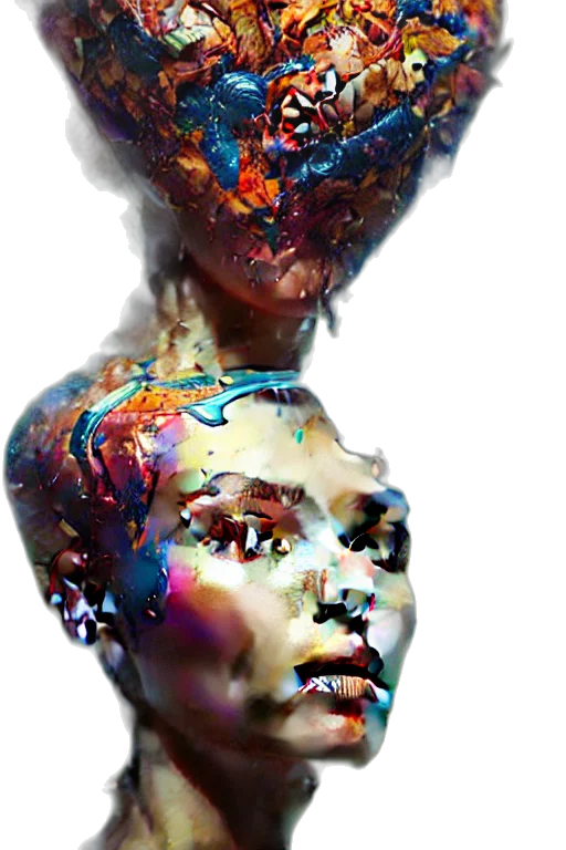 face, mask, crown, jewelry, photorealistic, concept art, fantasy art, watercolor transparent PNG cut-out