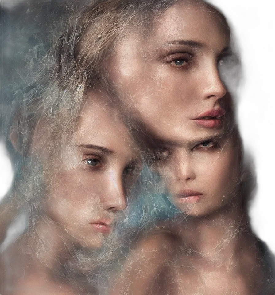 face, hair, mask, jewelry, photorealistic, fantasy art, concept art, oil painting transparent PNG cut-out