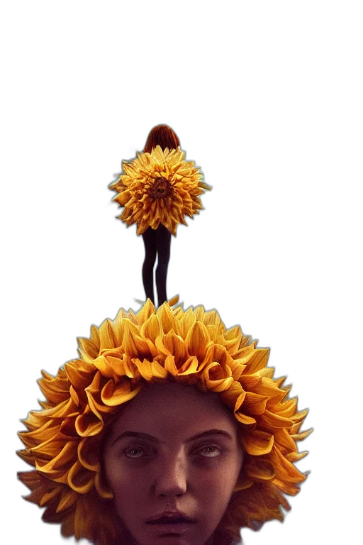 crown, flower, dress, hat, concept art, watercolor, photorealistic, fantasy art transparent PNG cut-out