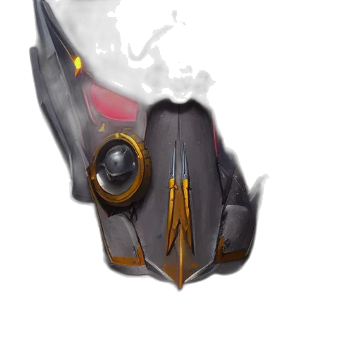 mask, weapon, robot, face, concept art, fantasy art, 3d render, watercolor transparent PNG cut-out