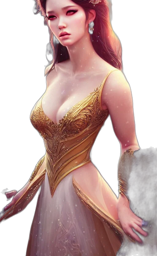 dress, jewelry, fantasy art, concept art transparent PNG cut-out