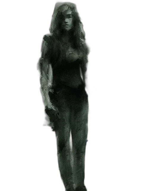 dress, creature, staff, mask transparent PNG cut-out