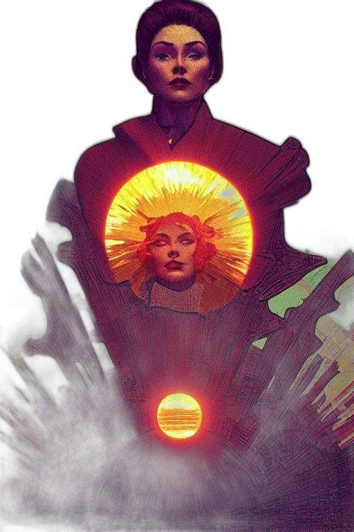 comic book art, concept art, cyberpunk, fantasy art transparent PNG cut-out