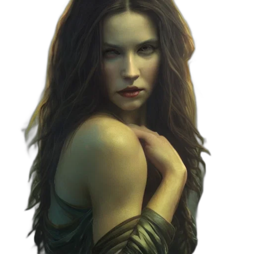 jewelry, face, fantasy art, comic book art transparent PNG cut-out
