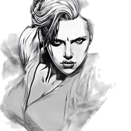 face, comic book art, pencil sketch, photorealistic, fantasy art, monochrome, dark, blue transparent PNG cut-out