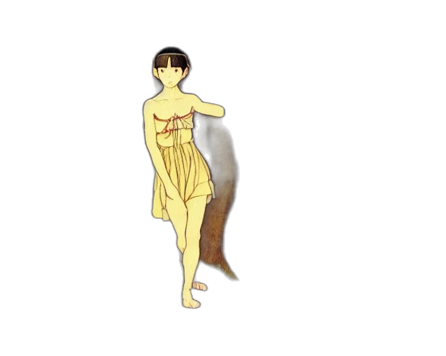 dress, staff, jewelry, creature transparent PNG cut-out