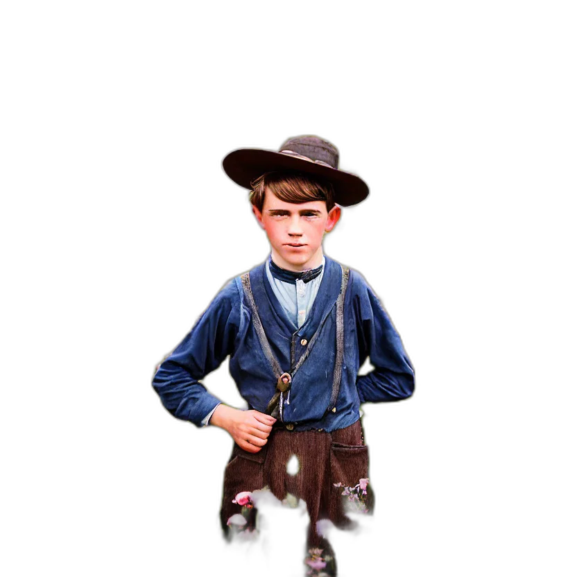 staff, hat, jacket, weapon transparent PNG cut-out