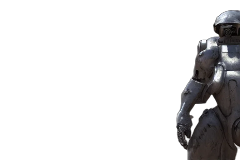robot, weapon, mask, jacket transparent PNG cut-out