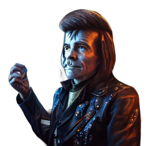 jacket, face, staff, concept art transparent PNG cut-out