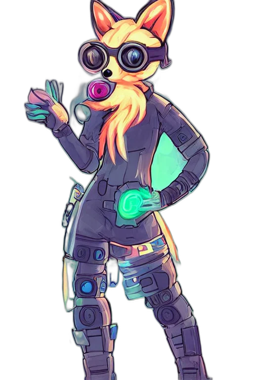 robot, jacket, staff, cyberpunk transparent PNG cut-out