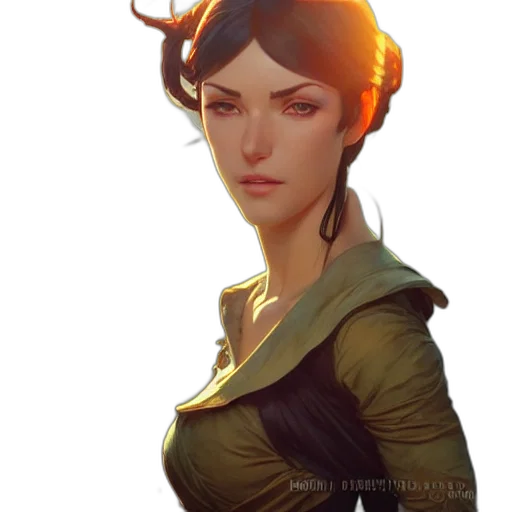 face, dress, staff, dragon transparent PNG cut-out