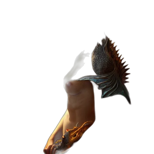 dragon, staff, creature, weapon transparent PNG cut-out
