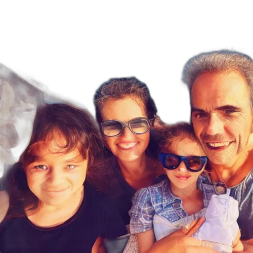 photorealistic, 3d render, une, famille, vacances transparent PNG cut-out