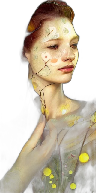 face, mask, dress, jewelry, photorealistic, concept art, fantasy art, watercolor transparent PNG cut-out