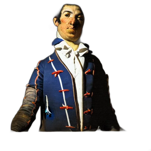 jacket, staff, mask, face, 3d render, concept art, photorealistic, pixel art transparent PNG cut-out