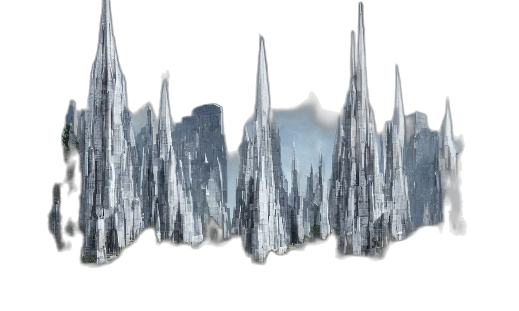 building, concept art, 3d render, fantasy art, photorealistic, outer space, fog, snow transparent PNG cut-out