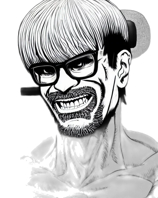 face, comic book art, cartoon, anime transparent PNG cut-out