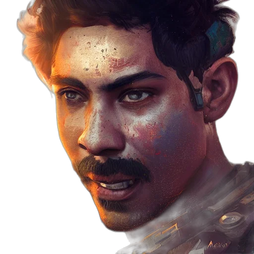 face, staff, concept art, photorealistic transparent PNG cut-out