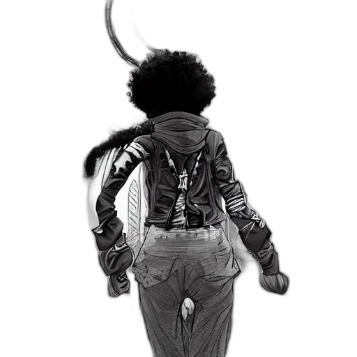 jacket, hair, staff, animal transparent PNG cut-out