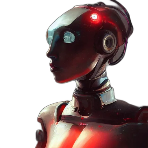 robot, cyberpunk, concept art, 3d render transparent PNG cut-out