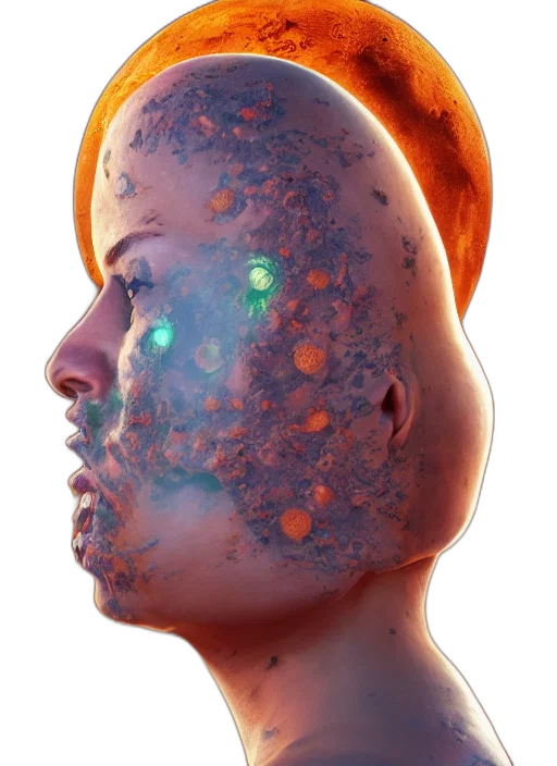 face, robot, mask, crown transparent PNG cut-out