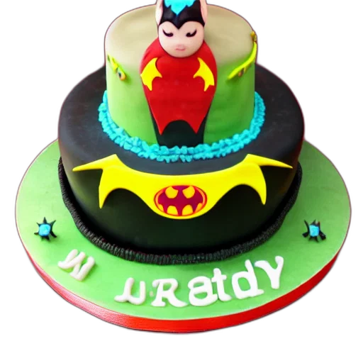 3d render, chinese, bat, superhero, birthday, cake transparent PNG cut-out