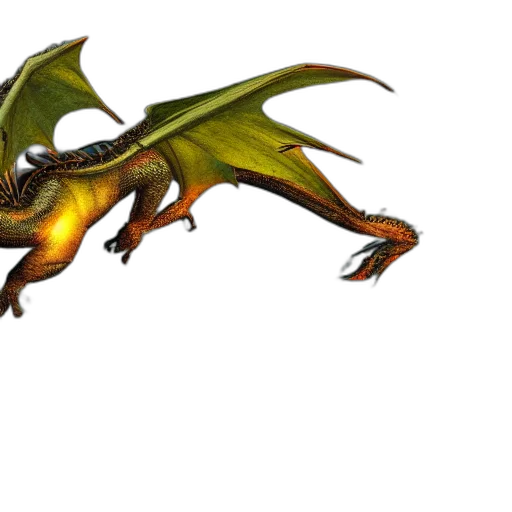 dragon, creature, animal, staff transparent PNG cut-out
