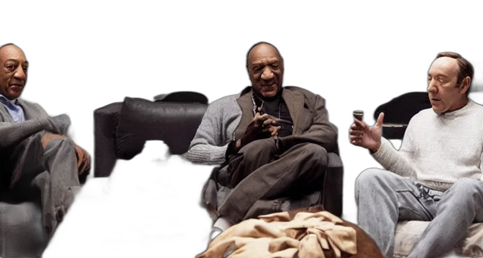 bill, cosby, kevin, spacey, listening, record transparent PNG cut-out