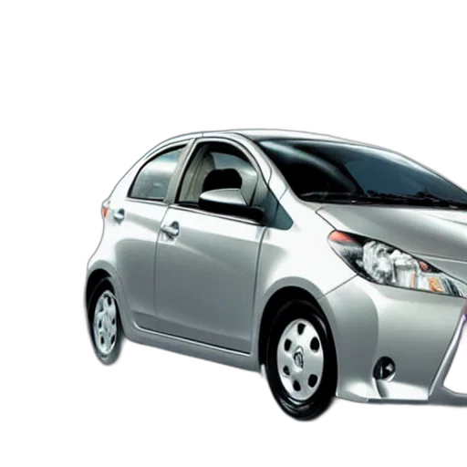 car, 3d render, photorealistic, space, grey, 2008, toyota, yaris transparent PNG cut-out