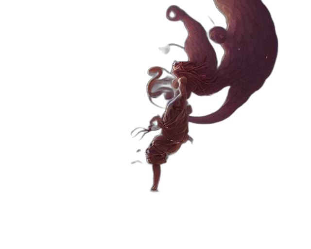 dragon, staff, creature, hair transparent PNG cut-out