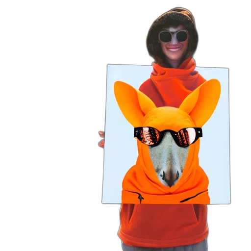 animal, mask, jacket, hat, 3d render, cartoon, concept art, photorealistic transparent PNG cut-out