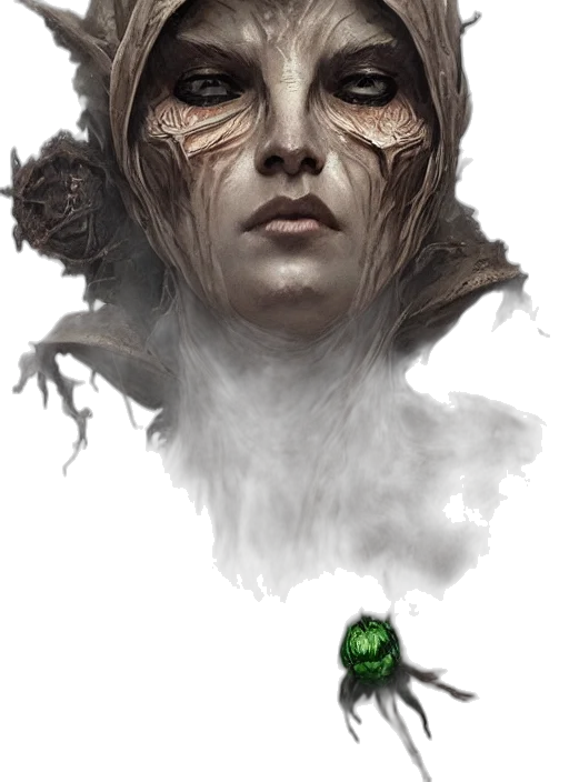 face, mask, creature, concept art transparent PNG cut-out