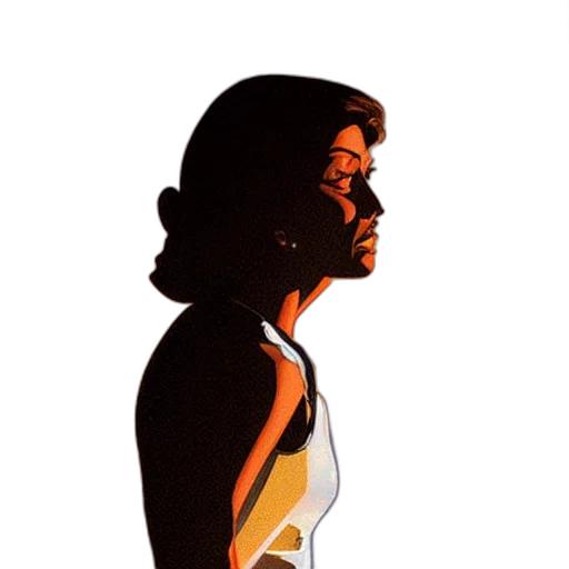 dress, face, comic book art, photorealistic transparent PNG cut-out