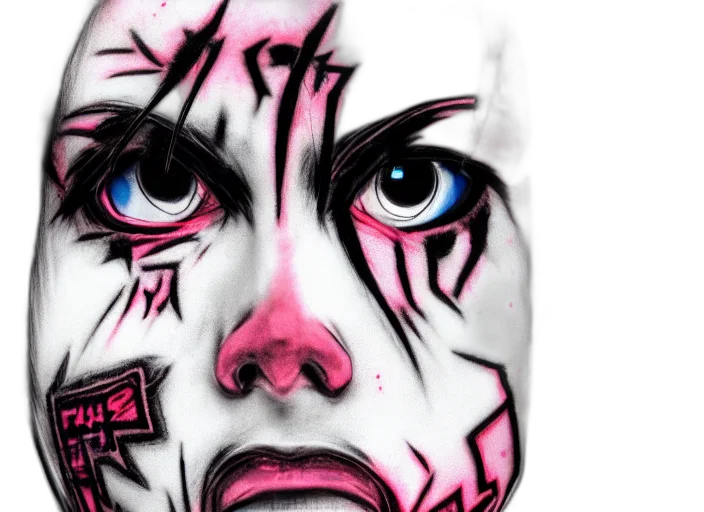 face, mask, photorealistic, comic book art transparent PNG cut-out