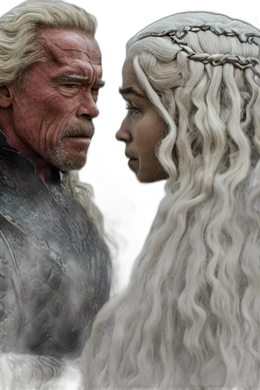 hair, fire, snow, still, arnold, schwarzenegger, daenerys, targaryen transparent PNG cut-out
