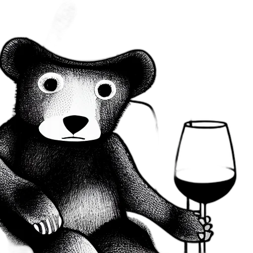 cartoon, bear, wearing, fedora transparent PNG cut-out