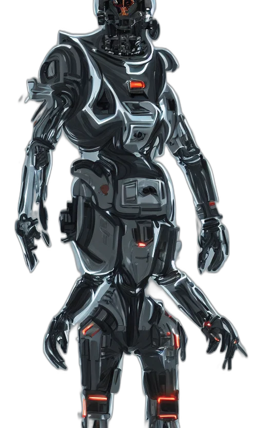 robot, concept art, 3d render, cyberpunk, pixel art, dark, cybernetic, penguin transparent PNG cut-out