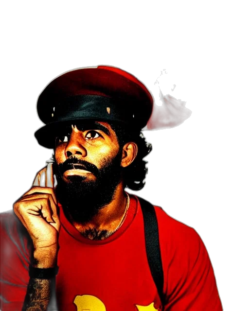 staff, hat, face, weapon transparent PNG cut-out