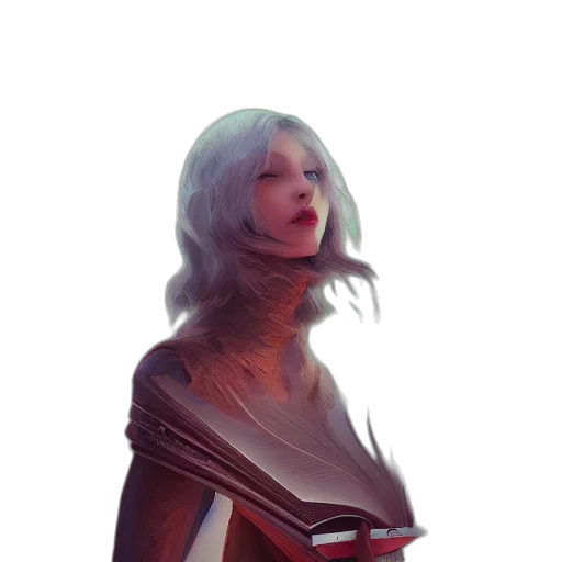 face, staff, robot, mask, fantasy art, concept art, cyberpunk, 3d render transparent PNG cut-out