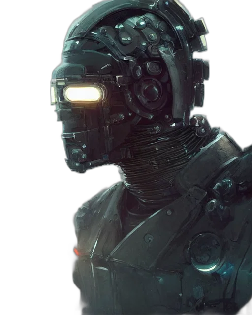 robot, mask, face, cyberpunk, concept art, 3d render, comic book art, outer space transparent PNG cut-out