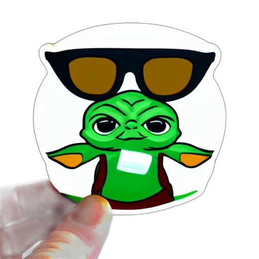 3d render, sticker, baby, yoda transparent PNG cut-out