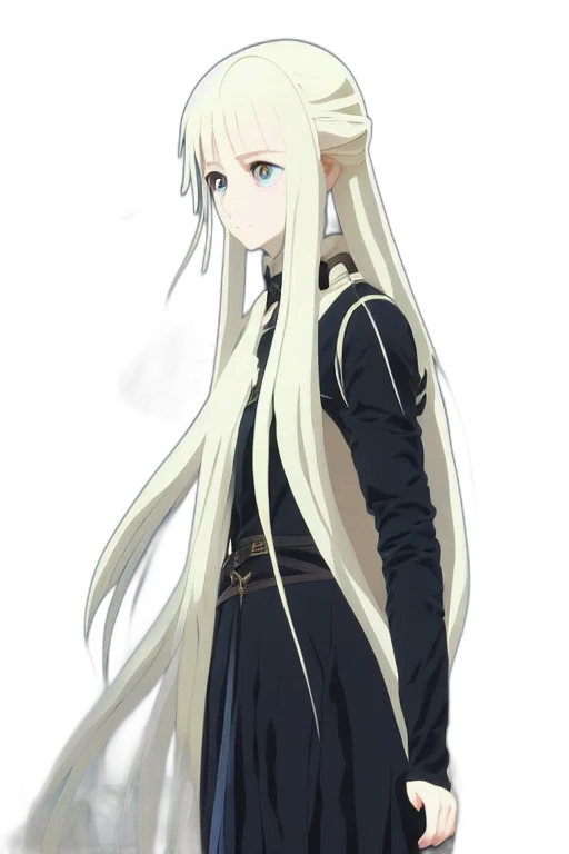 staff, dress, hair, sword transparent PNG cut-out