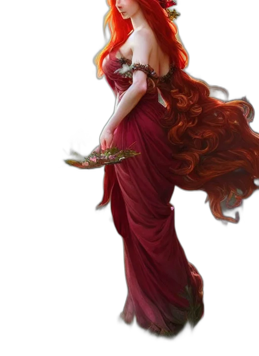 dress, staff, fantasy art, concept art transparent PNG cut-out