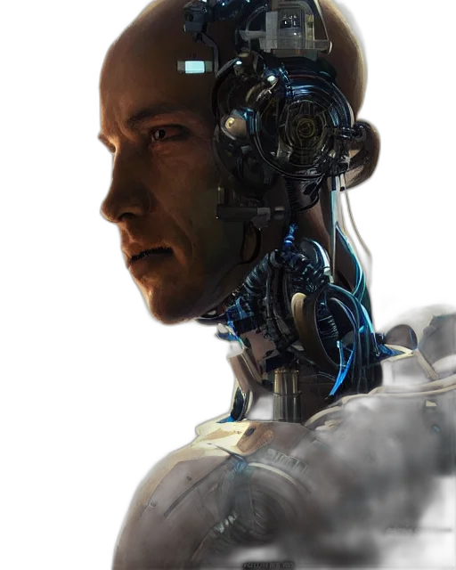 robot, face, cyberpunk, concept art transparent PNG cut-out