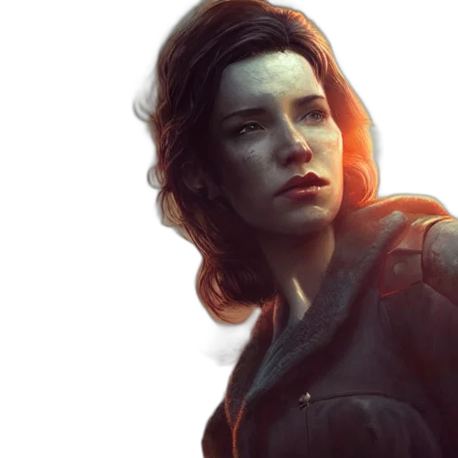 face, jacket, concept art, comic book art, photorealistic, fantasy art, dark, red transparent PNG cut-out