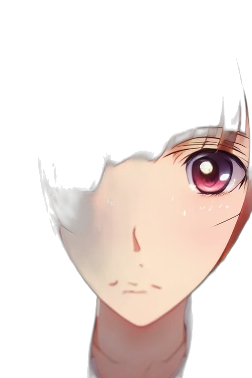 face, mask, hair, creature, anime, photorealistic, 3d render, watercolor transparent PNG cut-out