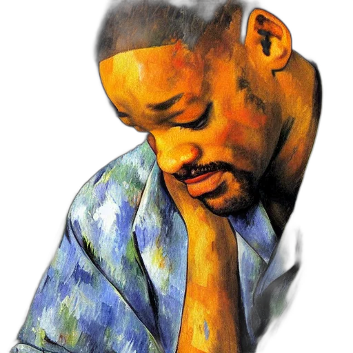 face, watercolor, photorealistic, oil painting, concept art, will, smith, crying transparent PNG cut-out