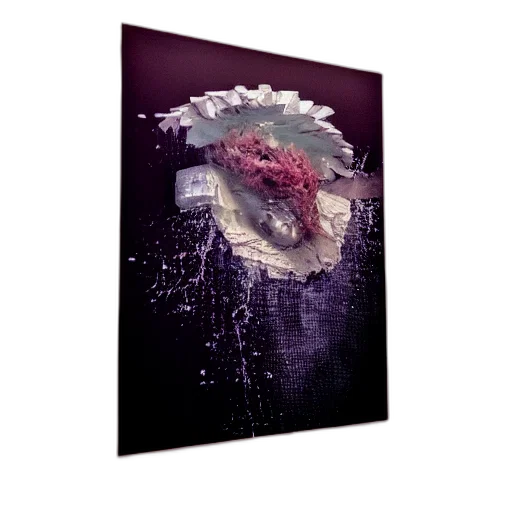 dragon, creature, flower, umbrella, concept art, photorealistic, 3d render, vaporwave transparent PNG cut-out