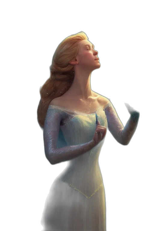 dress, crown, jewelry, concept art, 3d render, fantasy art, photorealistic, snow transparent PNG cut-out
